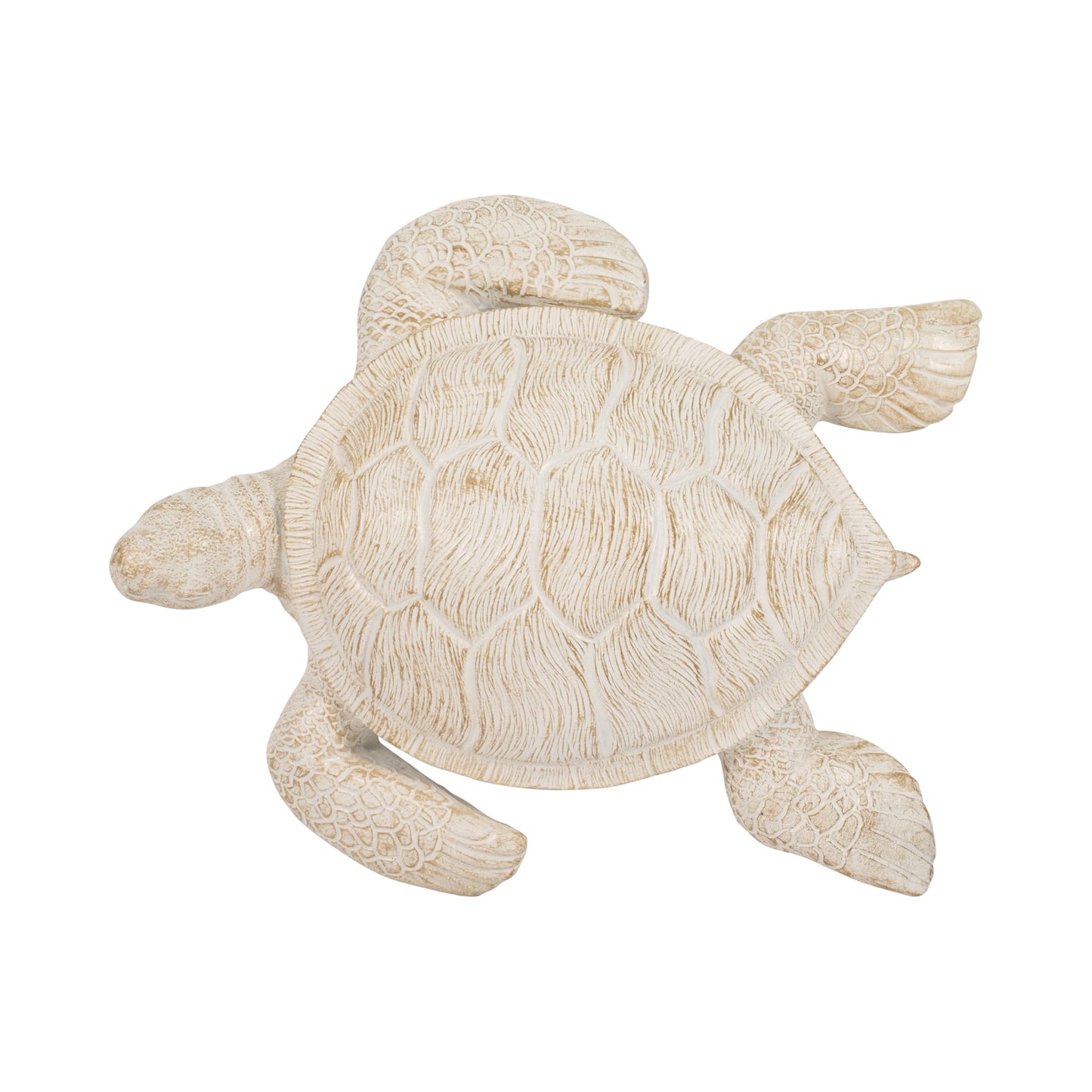 Sagebrook Home 10" Sea Turtle Figurine, Elegant Ivory Polyresin Décor