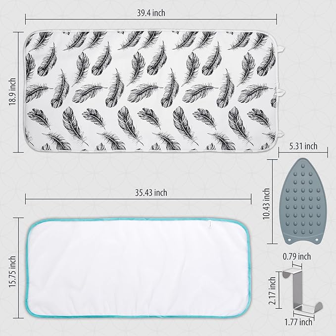 Seiritex Ironing Mat, Portable Ironing Pad 39.4 x 18.9 inch Table Top Iron