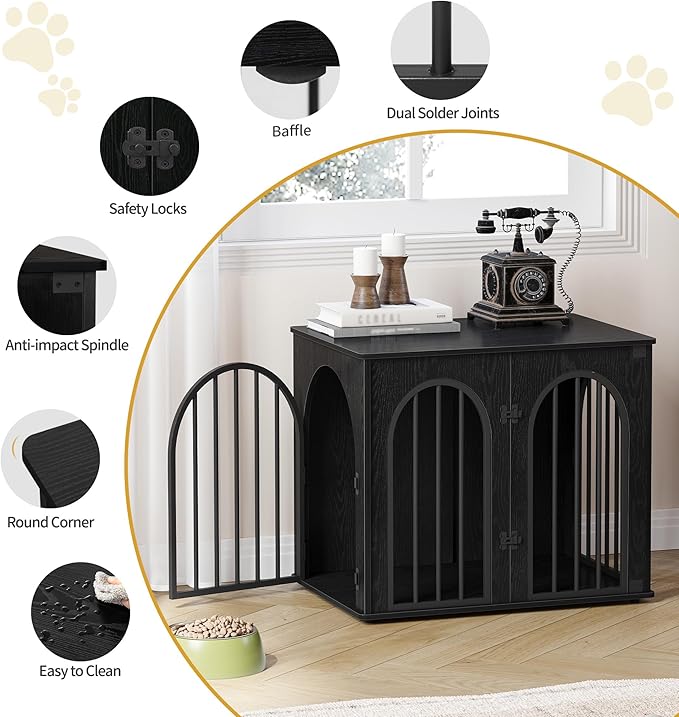 Hzuaneri 26.8'' Wooden Dog Crate Furniture, Indoor Dog Kennel Dogs Cage