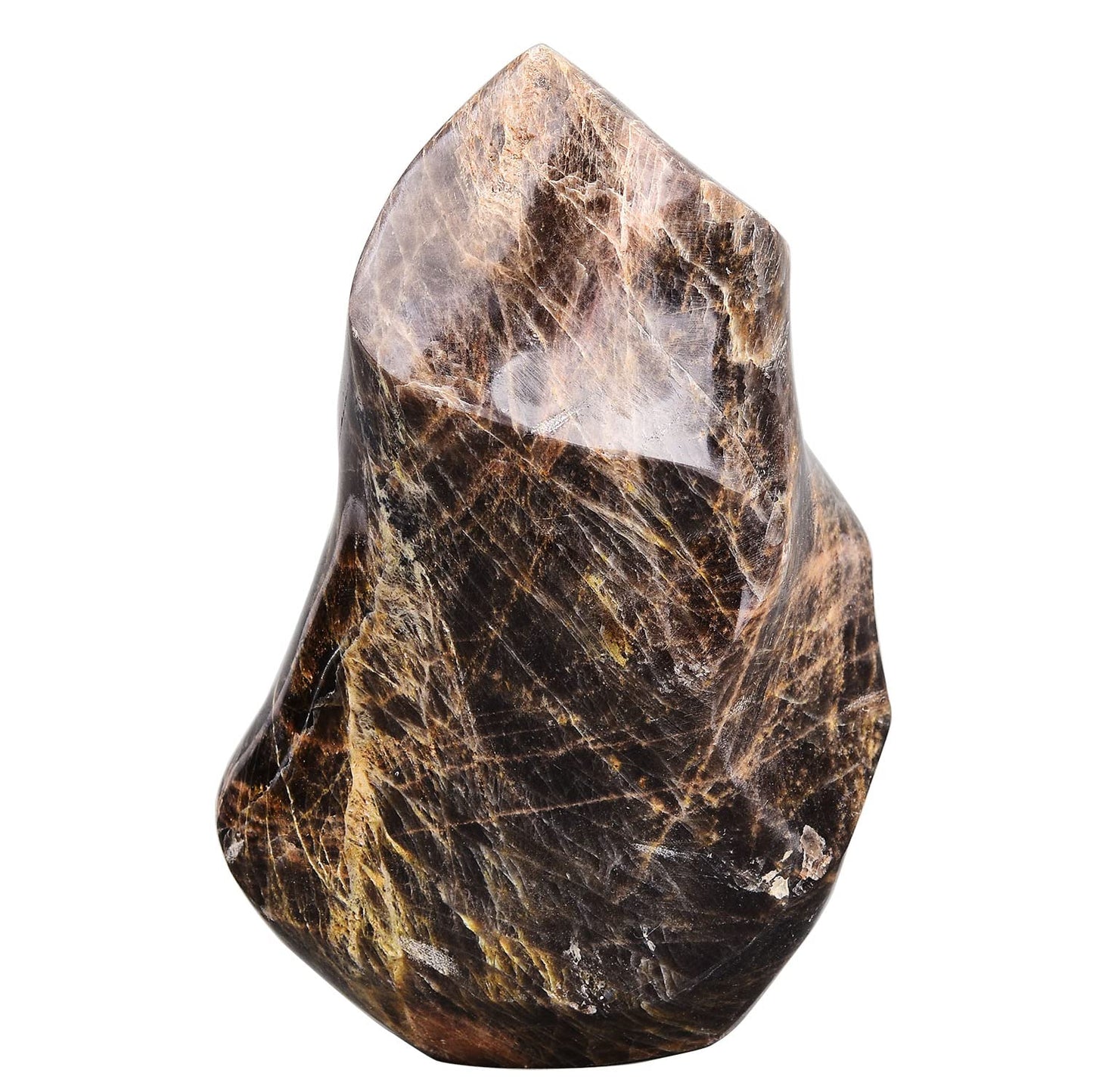 Black Moonstone Flame Shaped Towers Large Healing Crystal Stone Home Decor 1.5-2.2LBS