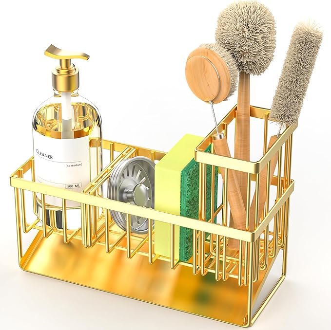 Cisily Gold Kitchen Sink Caddy Organzier
