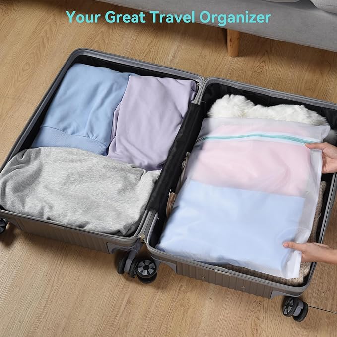 OTraki Medium Mesh Laundry Bags 20x24 inch Zipper Lingerie Bags