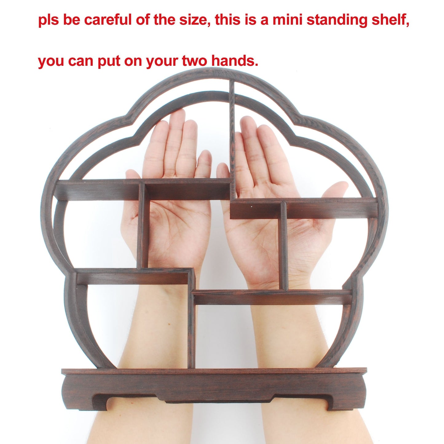 NWFashion Chinese Wooden Rosewood Display Stand Decoration Curio Cabinets Shelf (Hexagon)