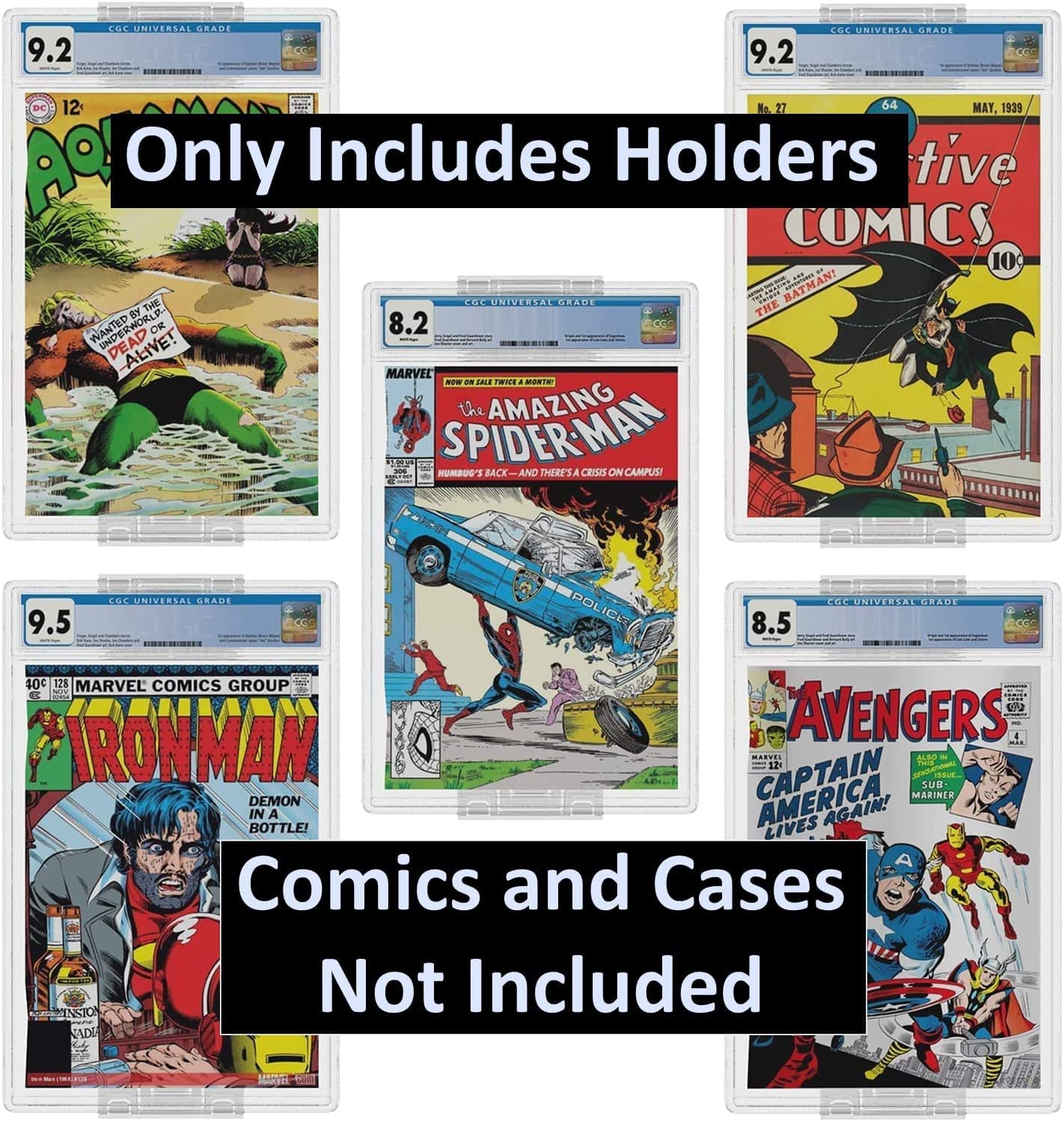 20 Pack Comic Book Display Shelf Slab Wall Mount Kit, Heavy Duty Comics Books Case Frame Holder, Clear Color (40 Pieces Hold 20 Slabs) - Comics and Cases Not Included