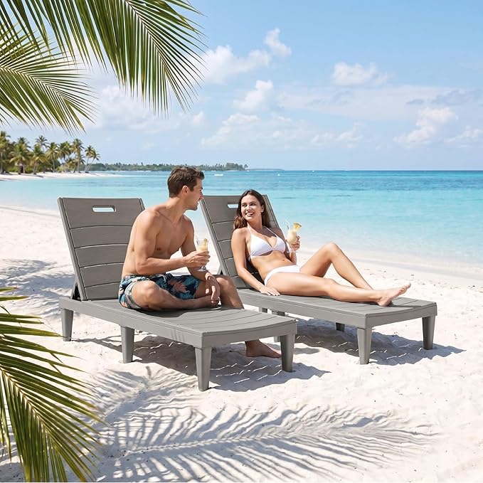 Greesum Outdoor Chaise Lounge Chairs Set of 2