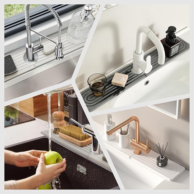 Sink Faucet Mat Splash Guard, Stone Quick Dry Faucet Mat