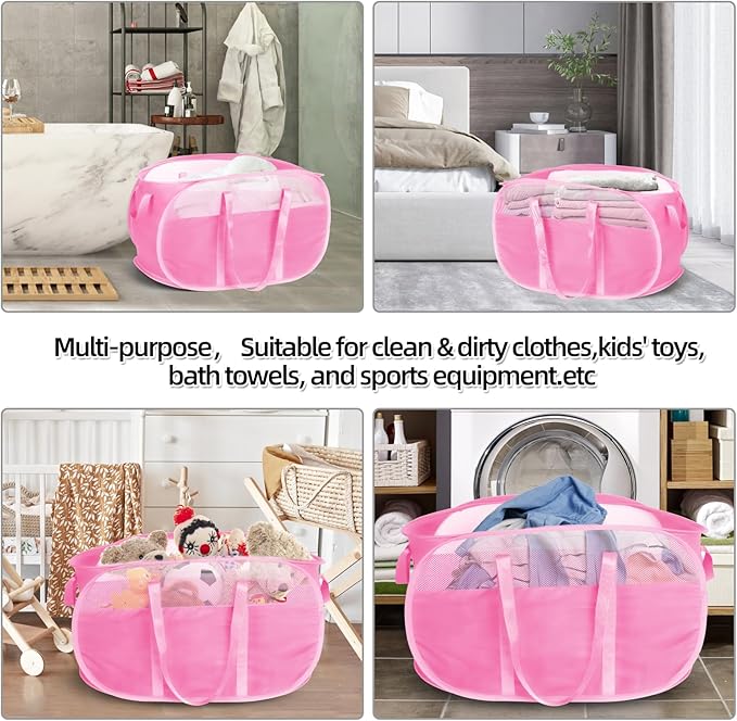 100L Collapsible Laundry Baskets, Tear Proof Pop Up Laundry Hamper