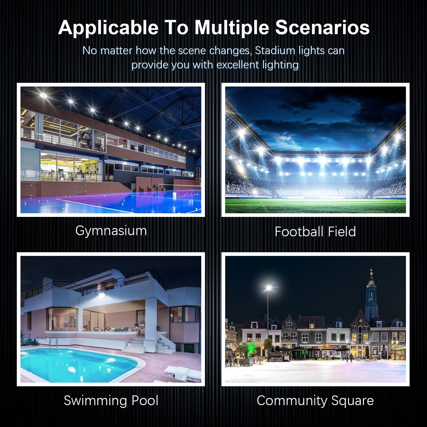 Tomourd 58000LM Super Bright LED Stadium Light 360W, Shoe Box Flood Light for Parking Lot & Sports Arena, 5000K 110-277V IP65 Waterproof Commercial Outdoor Security Lighting, Yoke Mount Fixture