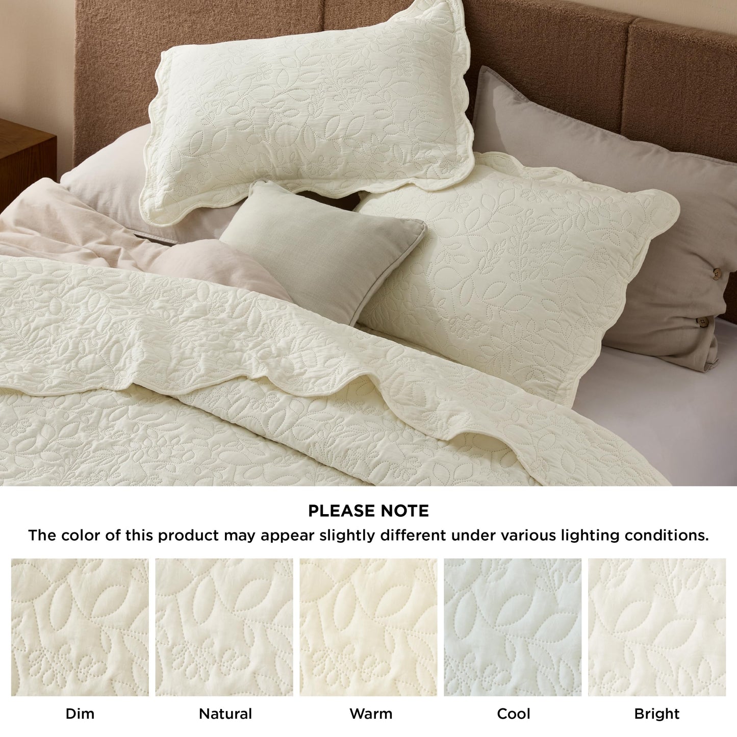 Bedsure Quilts Queen Size - Ultra Soft Pre-Washed Cloud-Like Bedding, All-Season Lightweight Comforter for Country Bedroom, Leaf Design Coverlet in Cream Yellow, 90 x 96 Inches