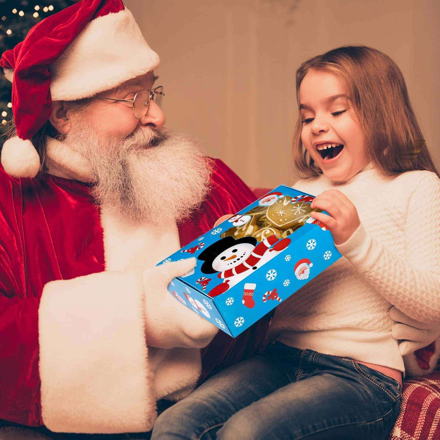 Joy Bang Christmas Cookie Boxes for Gift Giving, 20 Pcs Christmas Cookie Tins with Window for Gift Giving, Xmas Holiday Candy Treat Boxes Containers With Lids