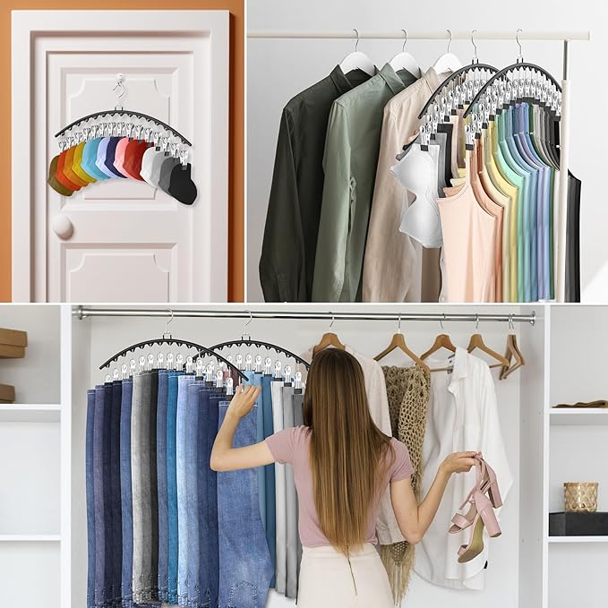 3 Pack Legging Organizer for Closet Hanging, Pants Hangers