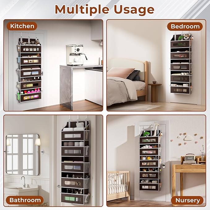 2 Packs 5-Tier Over the Door Storage Organizer