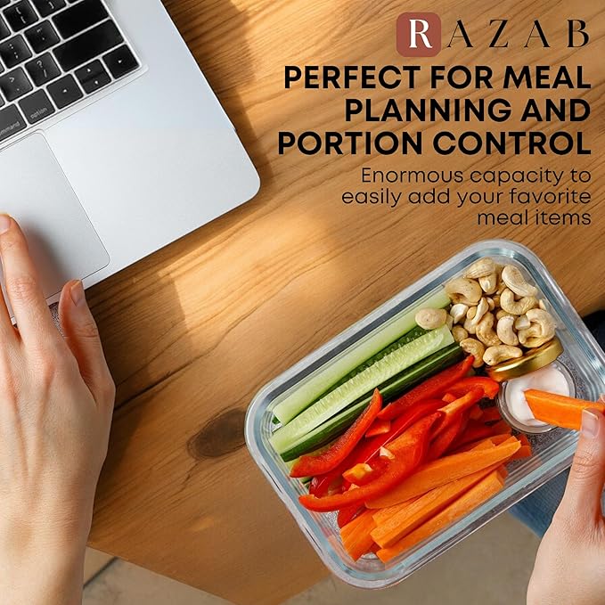 Razab 30 PC Glass Food Storage Containers