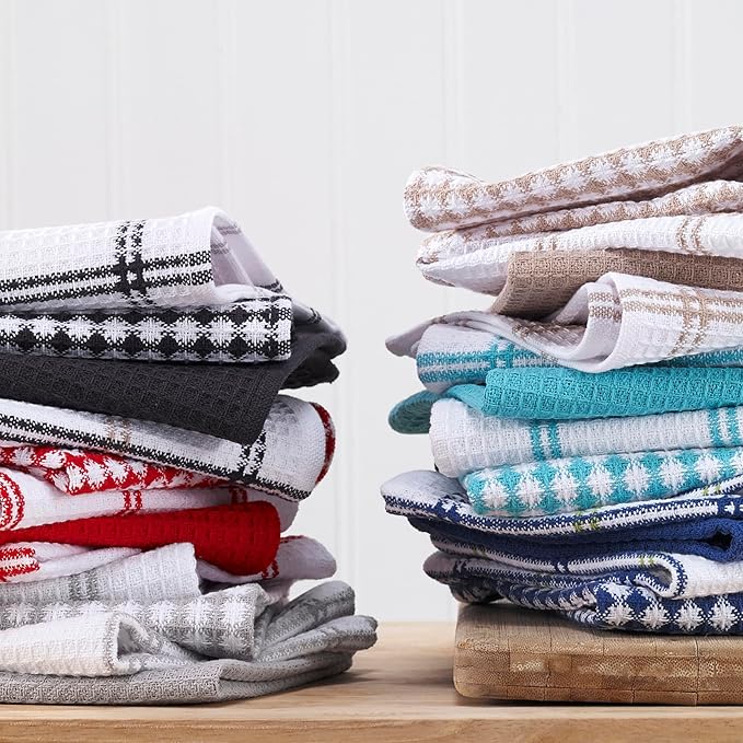 T-Fal Premium Waffle Dish Cloths, Super Soft Long Lasting 100% Cotton Flat