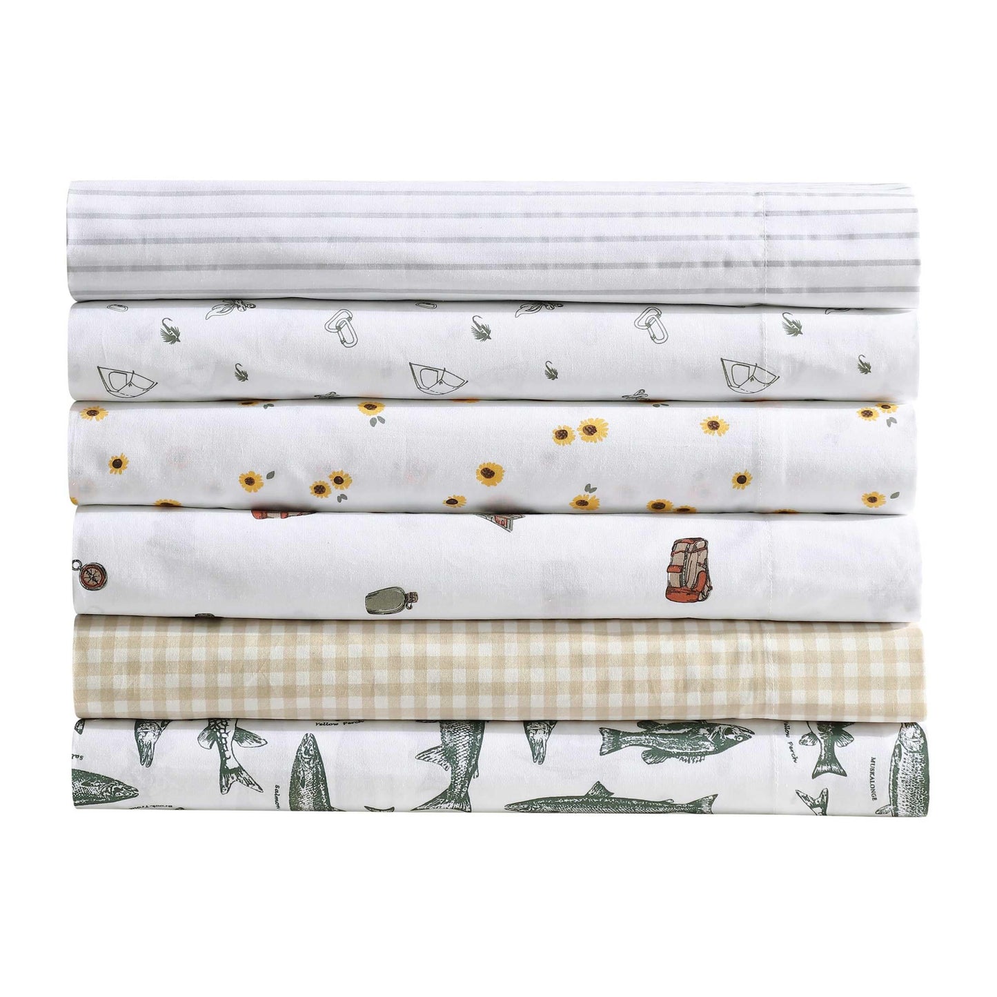 Eddie Bauer - Sheet Set, Luxurious Cotton Percale Bedding with Matching Pillowcase, Crisp & Cool, Fully Elasticized (Camp Green, Twin)