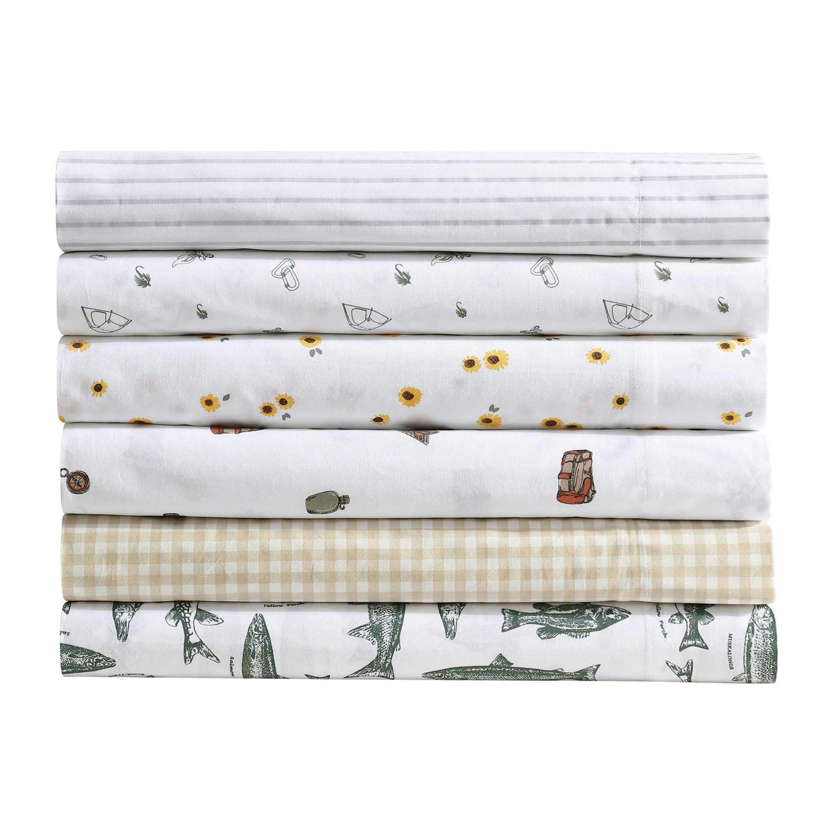Eddie Bauer - Sheet Set, Luxurious Cotton Percale Bedding with Matching Pillowcase, Crisp & Cool, Fully Elasticized (Camp Green, Twin)