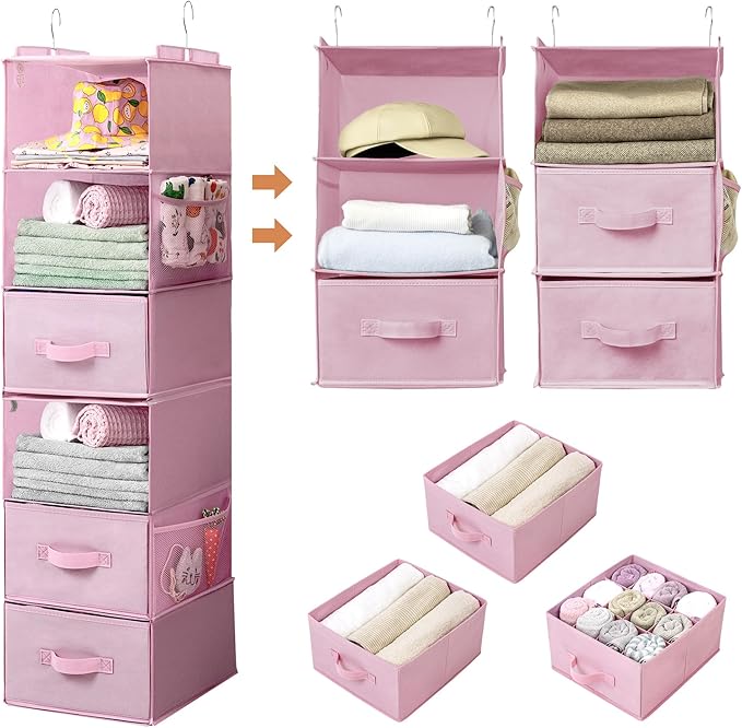 GRANNY SAYS Hanging Closet Organizer 6-Shelf, Separable to 2 Pack 3-Shelf