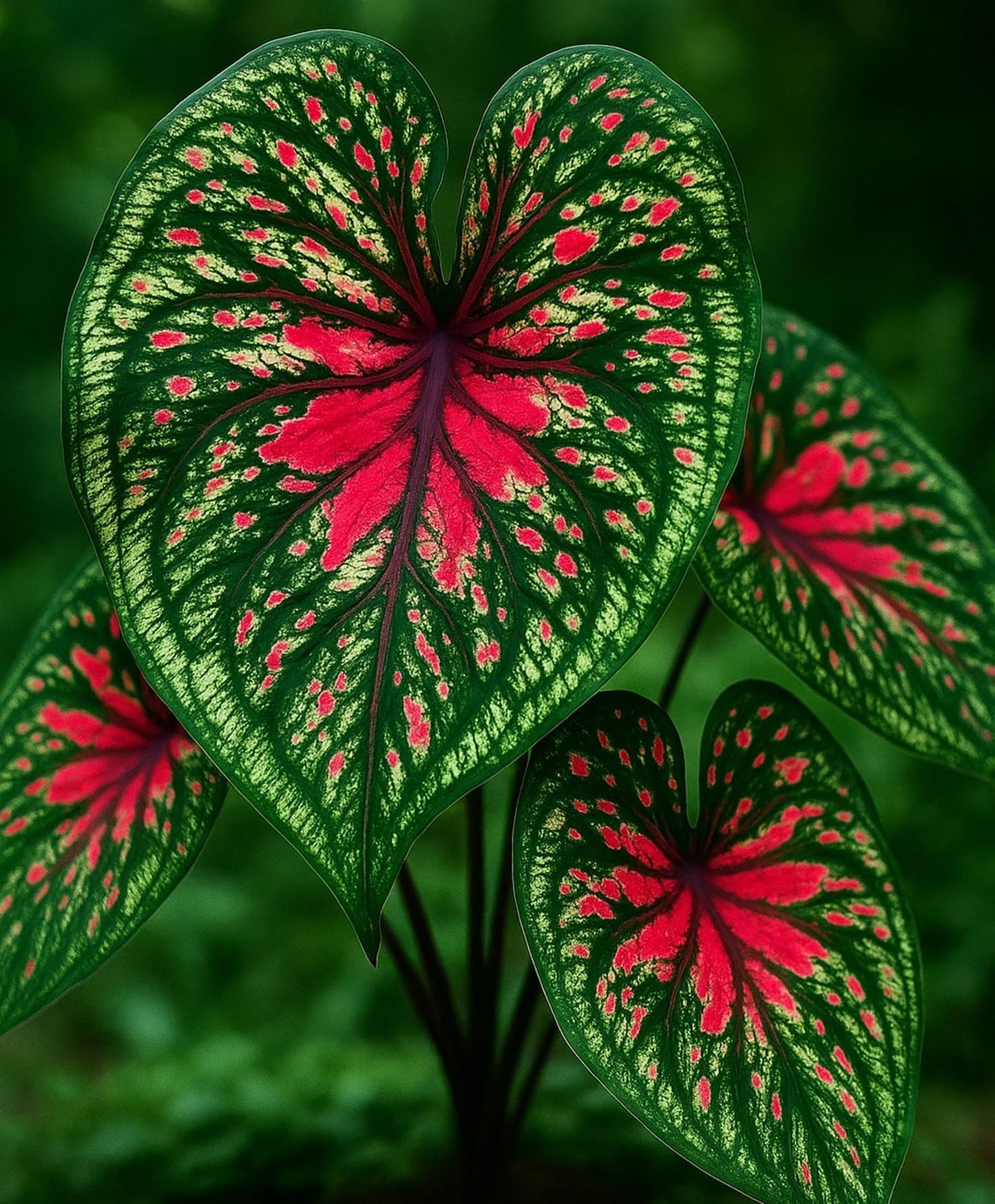 Spicy Lizard Caladium Bulbs for Planting - Great Indoor Plants (6 Bulbs)