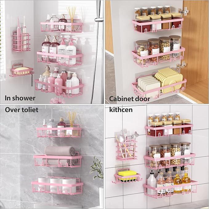 5 Pack Shower Caddy Organizer Rack Shelf