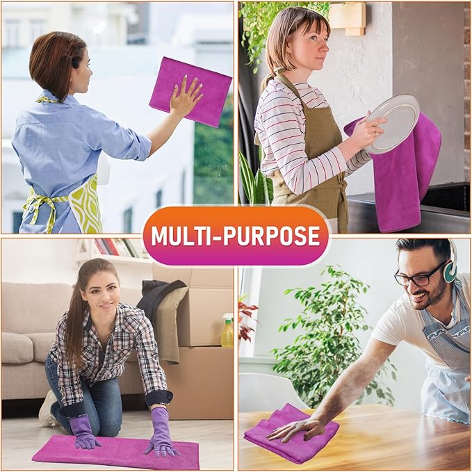Newwiee 3 Pcs Extra Large Microfiber Cleaning Cloth 30" x 20" Washable Reusable