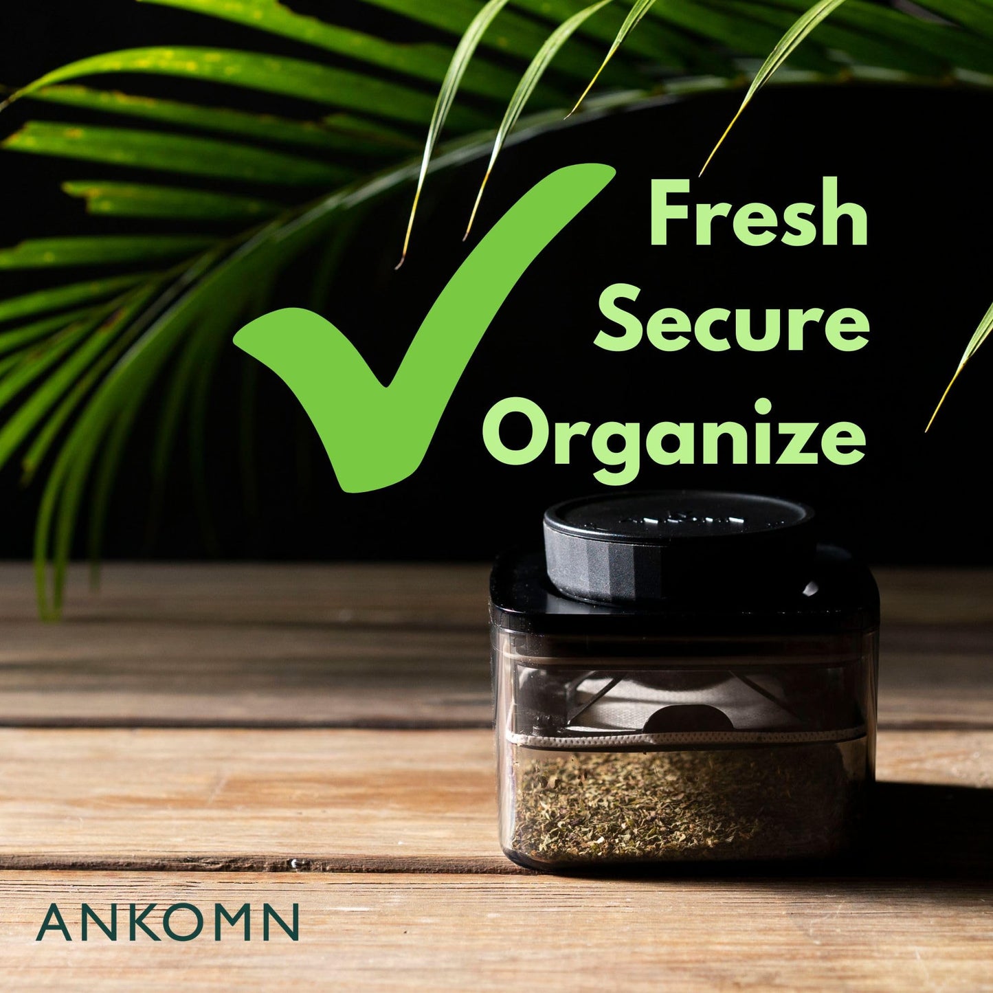 ANKOMN 100% airtight container storage jar for up to 1 oz, UV-protected canister with integrated holder could work with 8g humidity pack to keep things fresh and sealed for months
