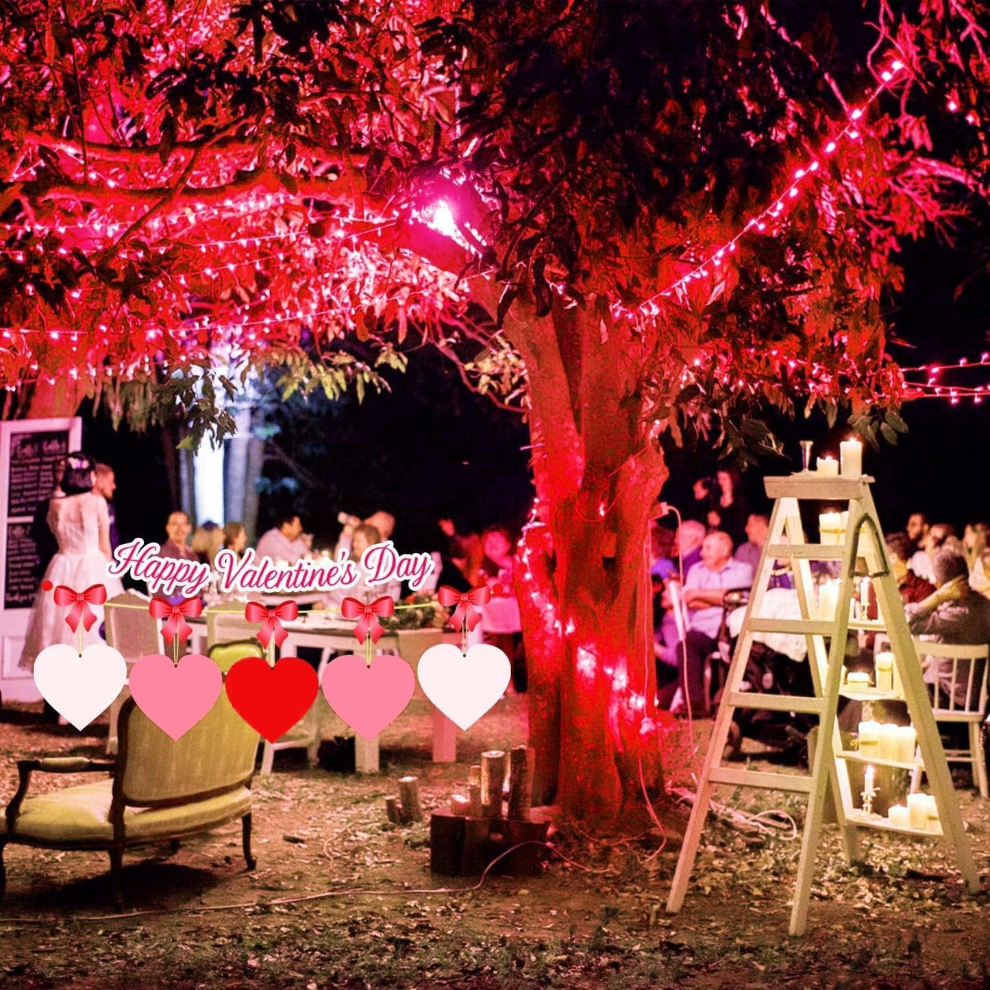 FULLBELL Red String Lights Indoor, 8 Modes Christmas Lights Plug in Fairy String Lights for Bedroom, 33ft 100 LED Outdoor for Christmas Tree Decor.