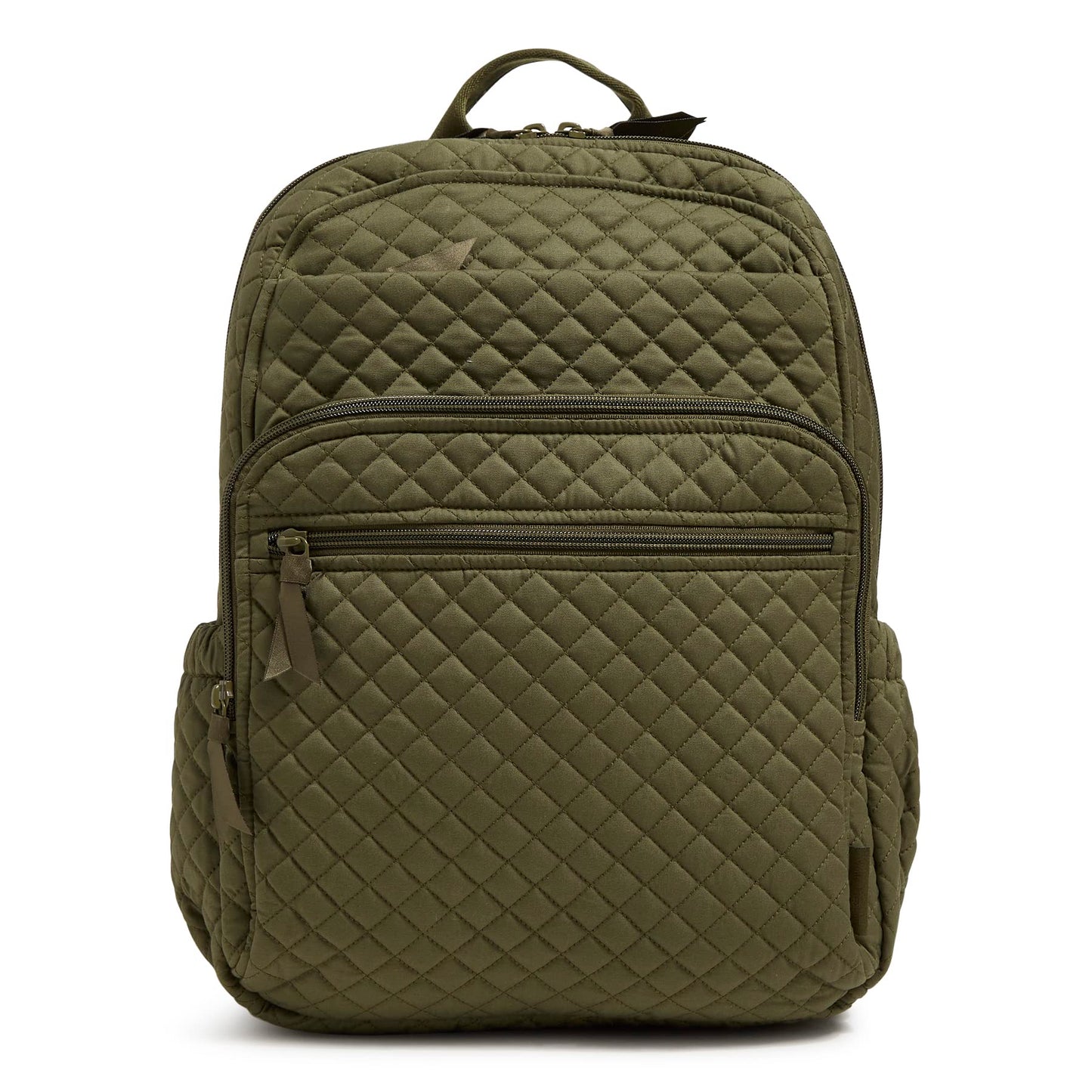 Vera Bradley Women's Cotton XL Campus Backpack, Climbing Ivy Green - Recycled Cotton, One Size