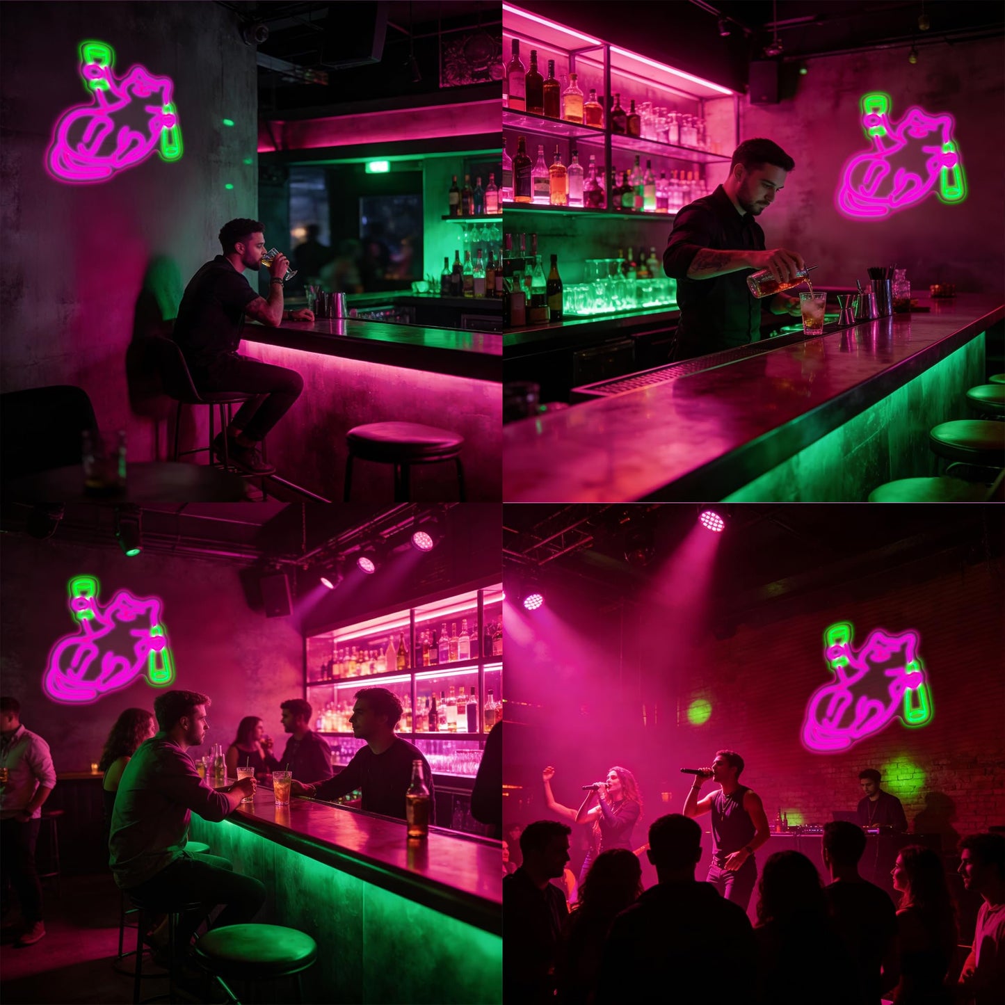 Cat Beer Neon Sign, Cute Cat Drinking Beer Dimmable Led Neon Night Lights Up Animal Decor for Bedroom Living Room Man Cave Home Bar Wall Decoration, Birthday Party Gifts for Kids Girls Boys Adults (Cat)