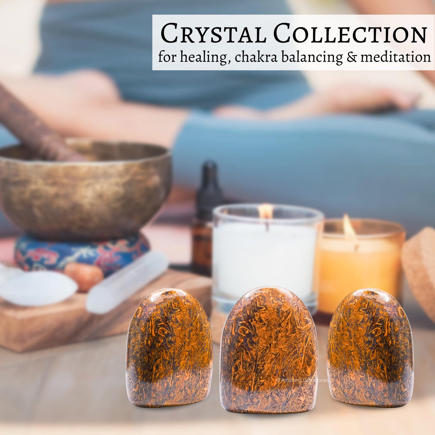 Amazing Gemstone Mariyam Jasper Crystal Standing Palm Stone - Large Mariyam Jasper Palm Stones & Crystals, A++ Grade Gemstones & Crystals - Healing Crystals & Healing Stones Office Home Decor Gifts