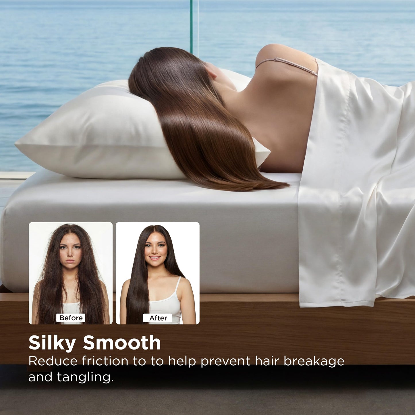 Bedsure Cooling Comforter Bundle Cooling Pillow Cases for Hot Sleepers with Dual-Sided Cool Tech, 2 Pack HA & Ceramides Infused Silky Cooling Pillowcases Soft for Skin & Hair, White, Queen Size