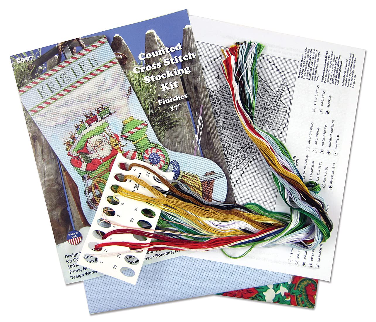 Santa's Train Counted Cross Stitch Stocking Kit