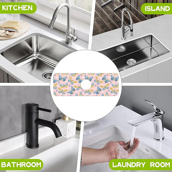 Kitchen Sink Splash Guard Faucet Mat Super Absorbent Fast Drying Mat Guard