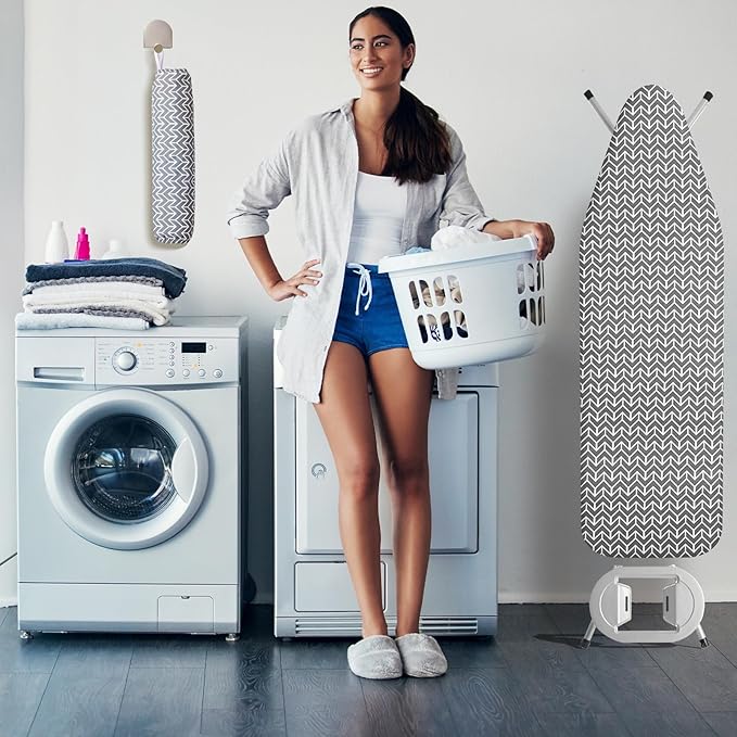 BNDX Ironing Board Cover and Pad 18" x 49" – Scorch-Proof, Tension Fit