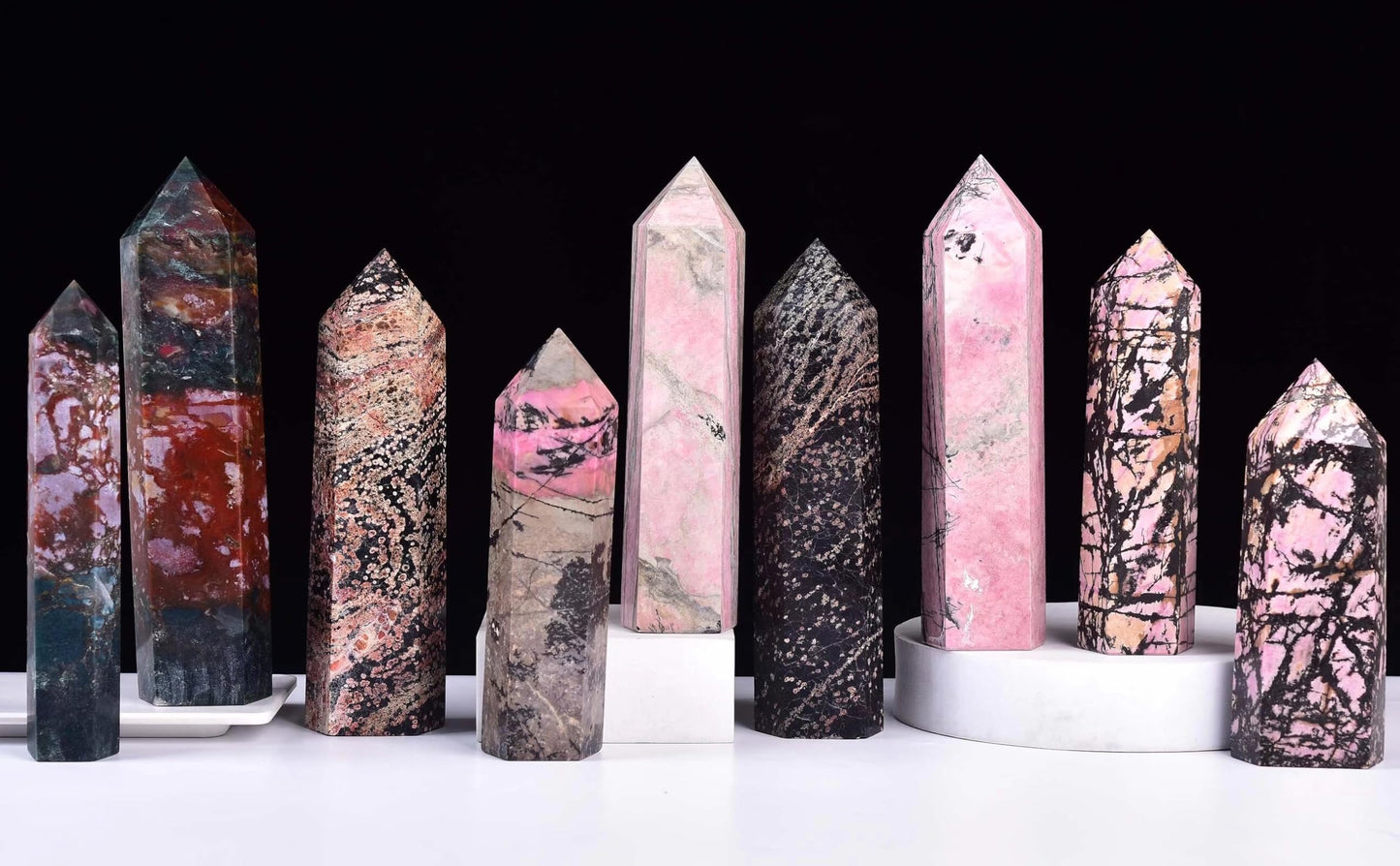 Ocean Jasper Stone Tower Obelisk Healing Crystal Wand Large Reiki Meditation Stone Gifts 1.1-1.7 LBS