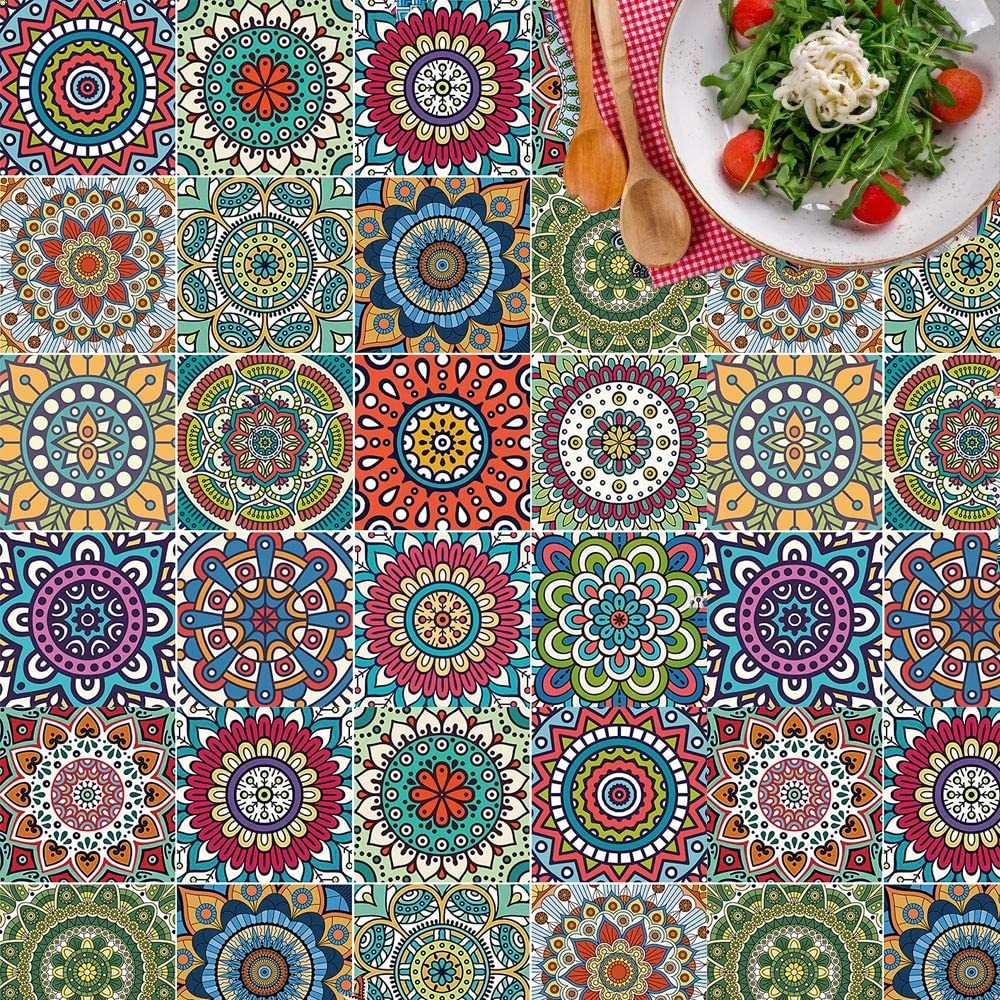 16Pcs Decorative Tile Stickers, Peel and Stick Backsplash, 6"x6" inches Self Adhesive Removable Waterproof for Walls Stickers, Vinyl Stickers for Kitchen Backsplash, Bathroom, Stairs,Stick on Tiles.