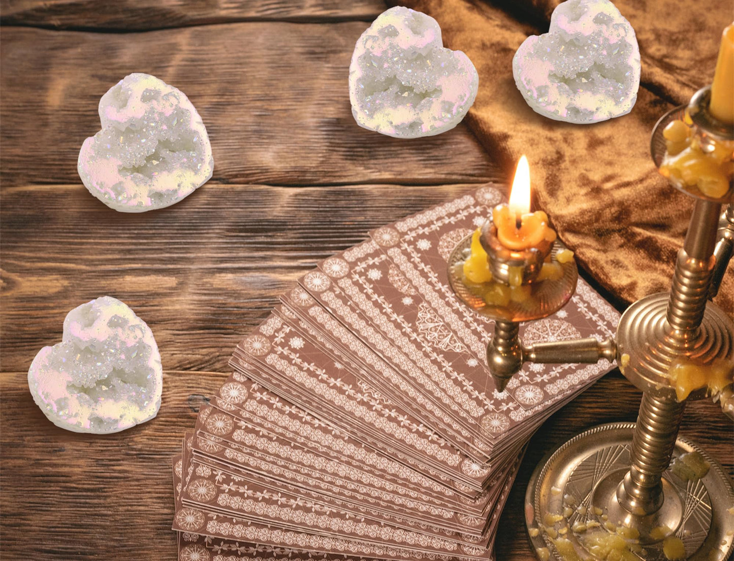 YATOJUZI Angel Aura Quartz Crystals Geode 1.96”-2.36" Heart Crystal Cluster Geodes Rocks Gemstones Crystals and Healing Stones Titanium Coated Geode Reiki Energy Protection Crystal Gifts for Women