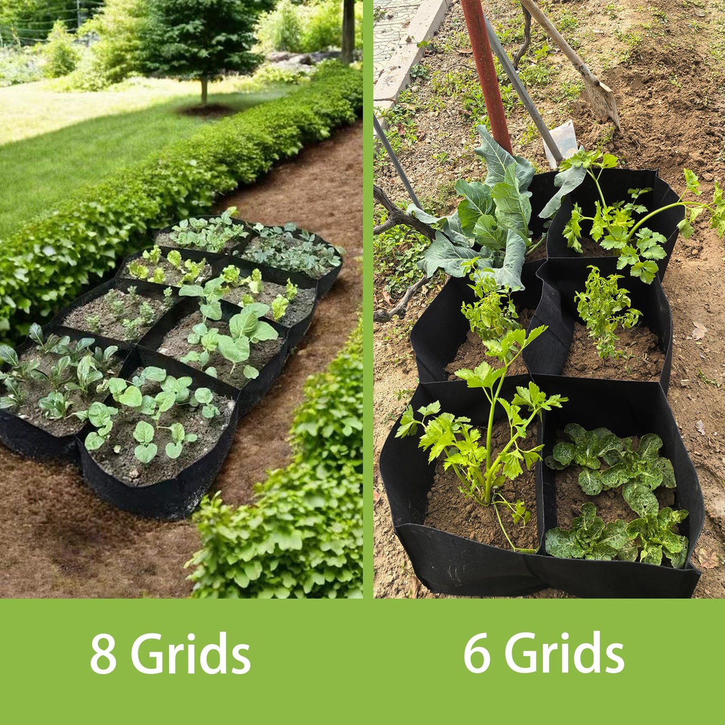 Linksandt Grow Bags, Fabric Raised Garden Bed for Vegetable Herbs Gardening, 57 Gallon Fabric Planting Bags Pots Indoor Outdoor, 4x2x1ft
