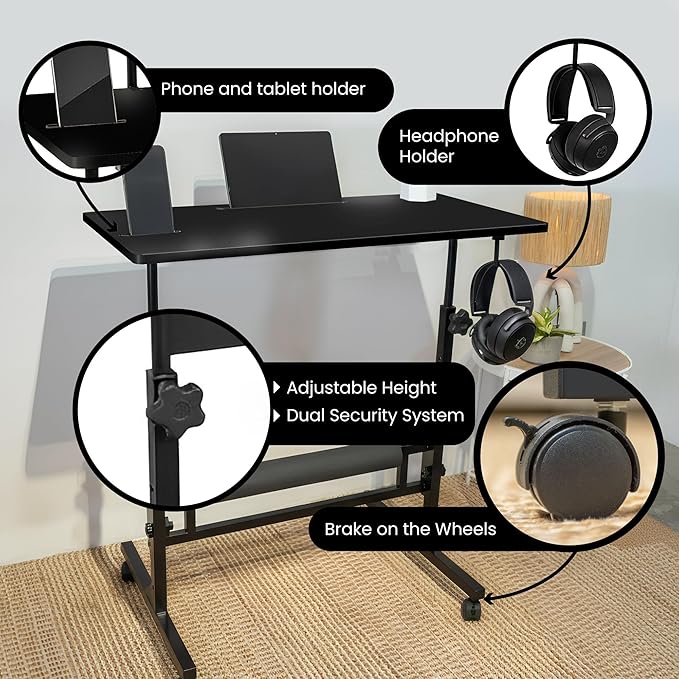Model 2026 Adjustable Height Rolling Desk