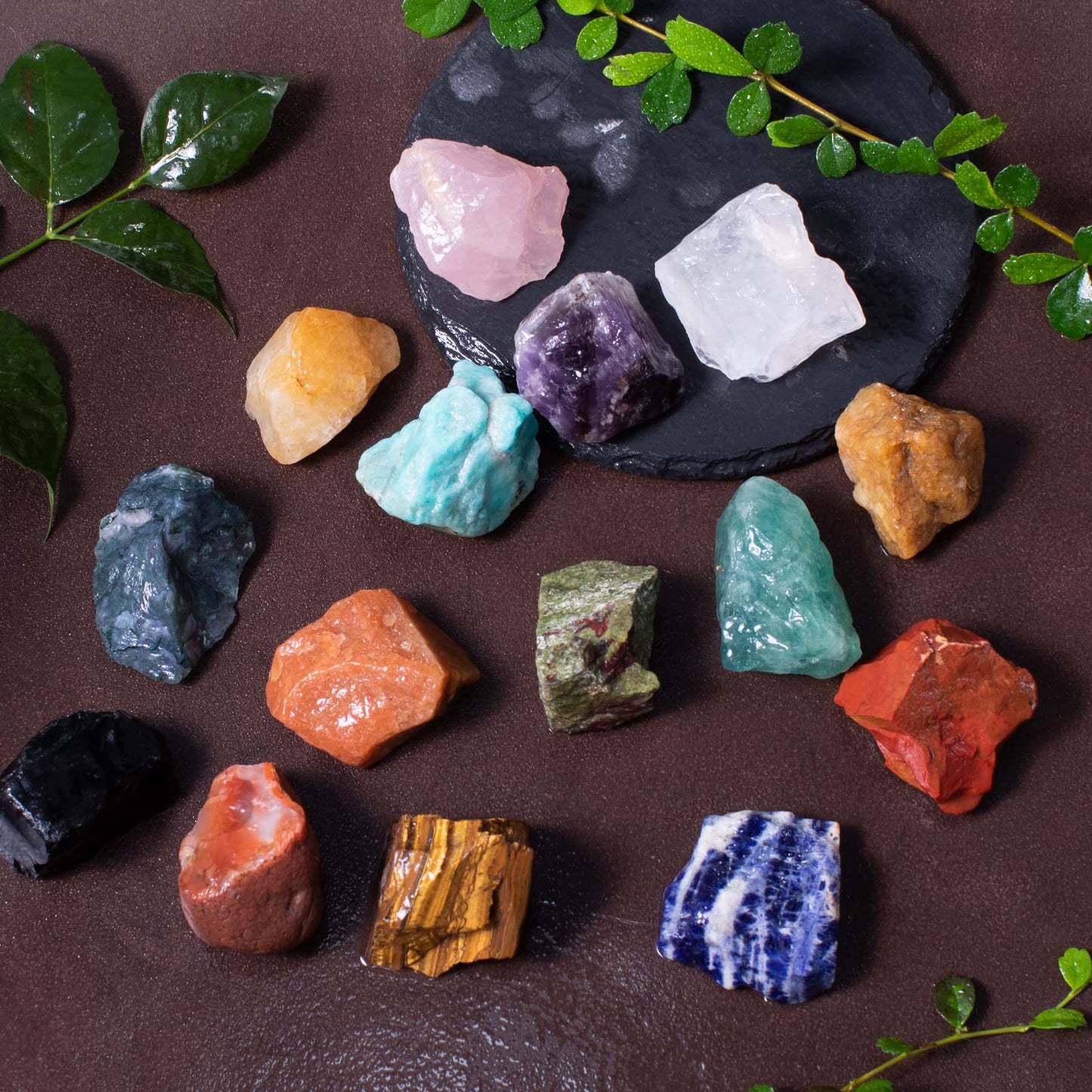 FORBY 3 lbs Bulk Rough Madagascar Stones Mix - Large 1" Natural Raw Stones Crystal for Tumbling, Cabbing, Fountain Rocks, Decoration,Polishing, Wire Wrapping, Wicca & Reiki Crystal Healing