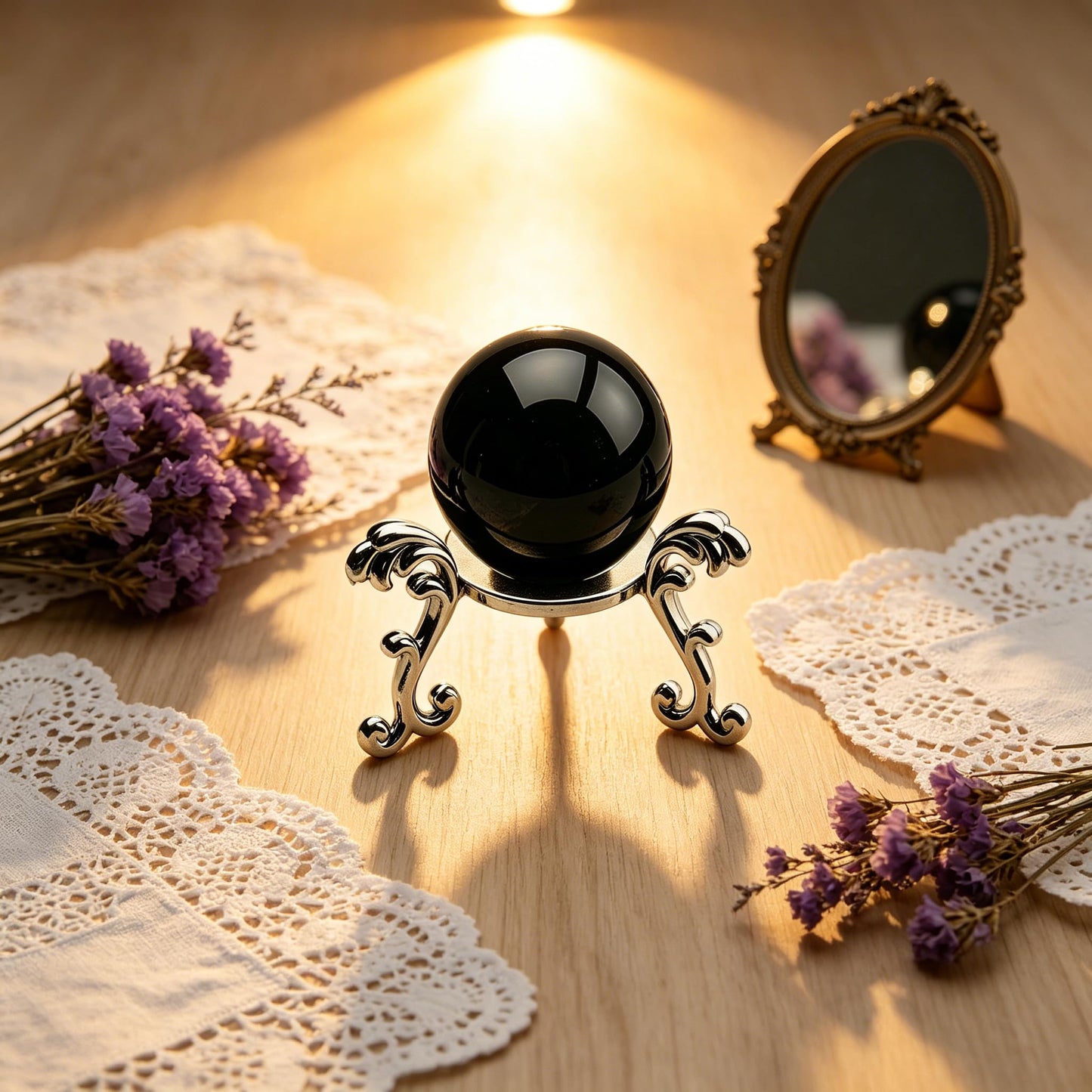 OmyLens 10Pcs Silver Crystal Ball Stand for Displaying Crystal Glass and Natural Rocks, Sphere Display Holder, for 40mm-80mm Sphere or Stone