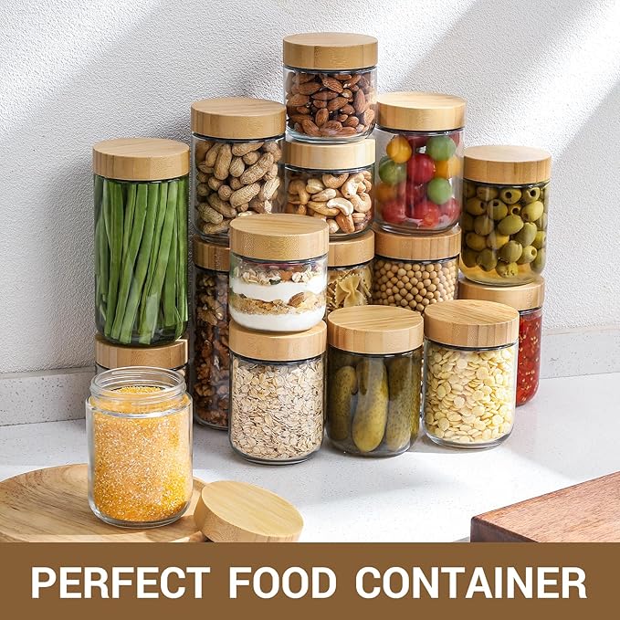 NETANY 4-pack 8oz Glass jars