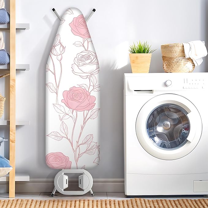 Floral Ironing Board Cover 17.7"x49", Standard Size Iron Board Covers
