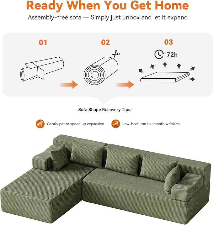 MONVANE 106" Cloud Sectional Couch