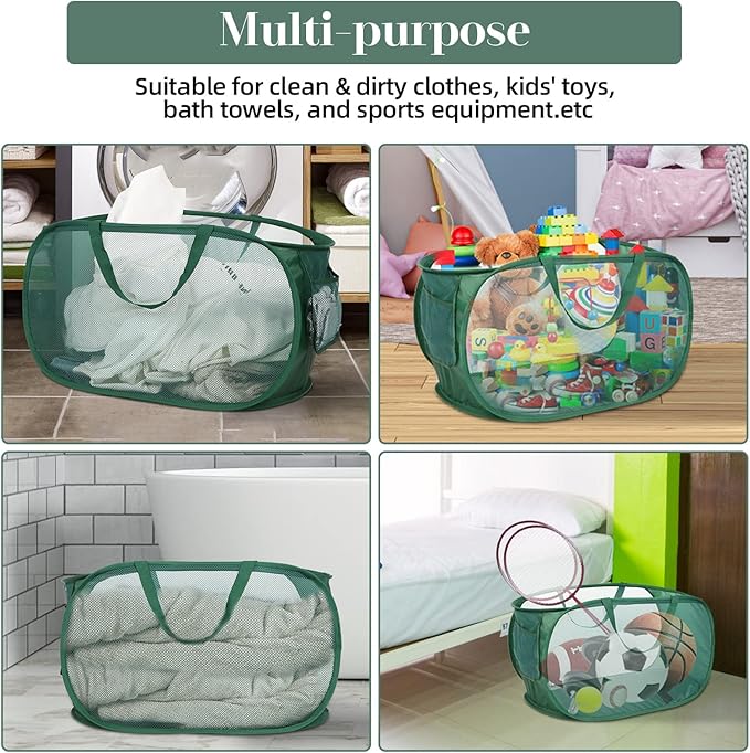 4 Pack Collapsible Laundry Baskets, Foldable Laundry Basket