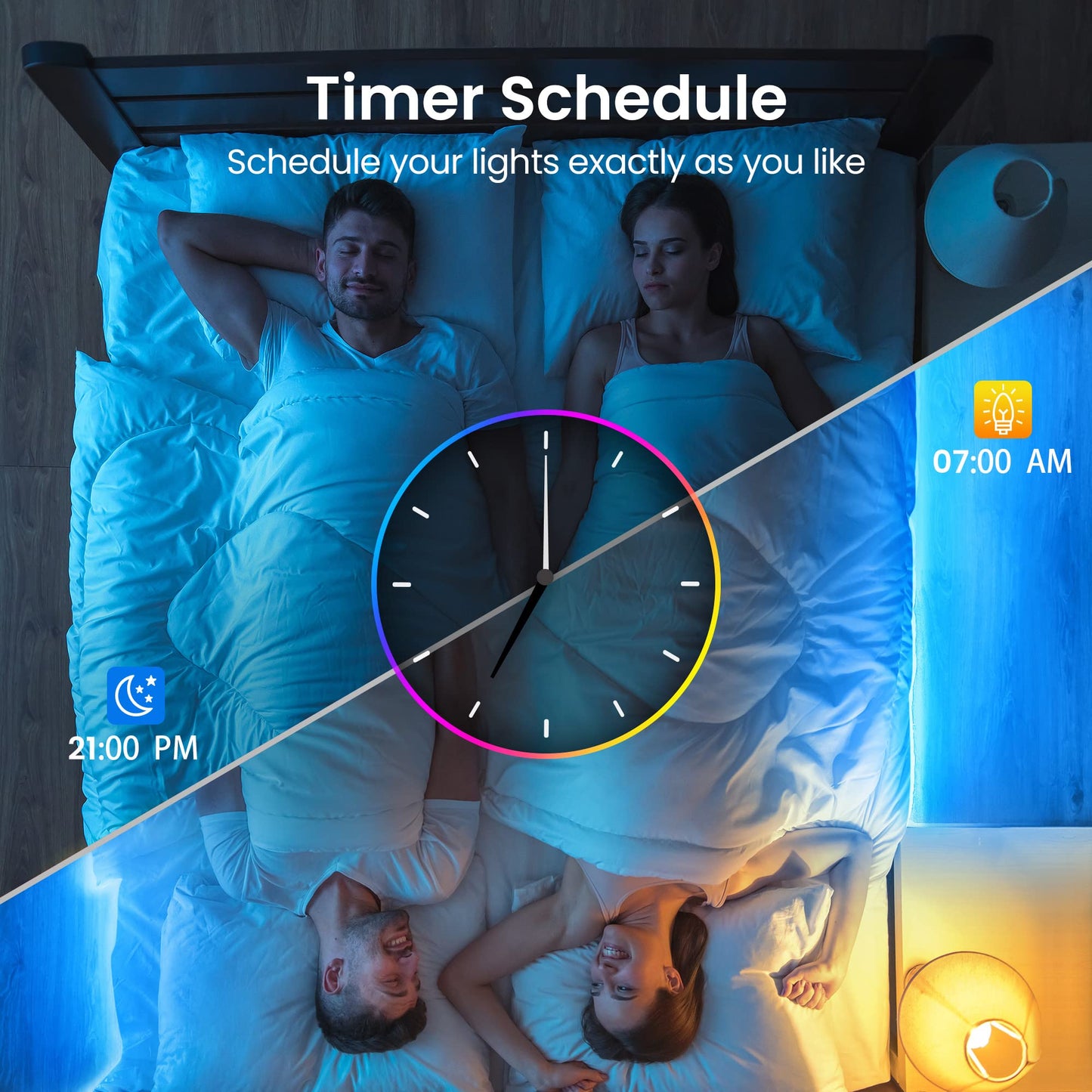 120ft Bluetooth LED Strip Lights,SMD 5050 Music Sync LED Lights Strip,RGB Color Changing LED Lights with Remote,Smart Phone APP Control,LED Lights for Bedroom,Ceiling,Room DIY(APP+Remote +Mic/60ftx2)