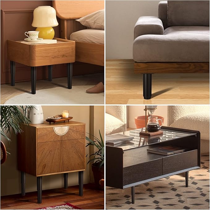7"-12" Metal Adjustable Furniture Legs, Adjustable Height Replacement Legs