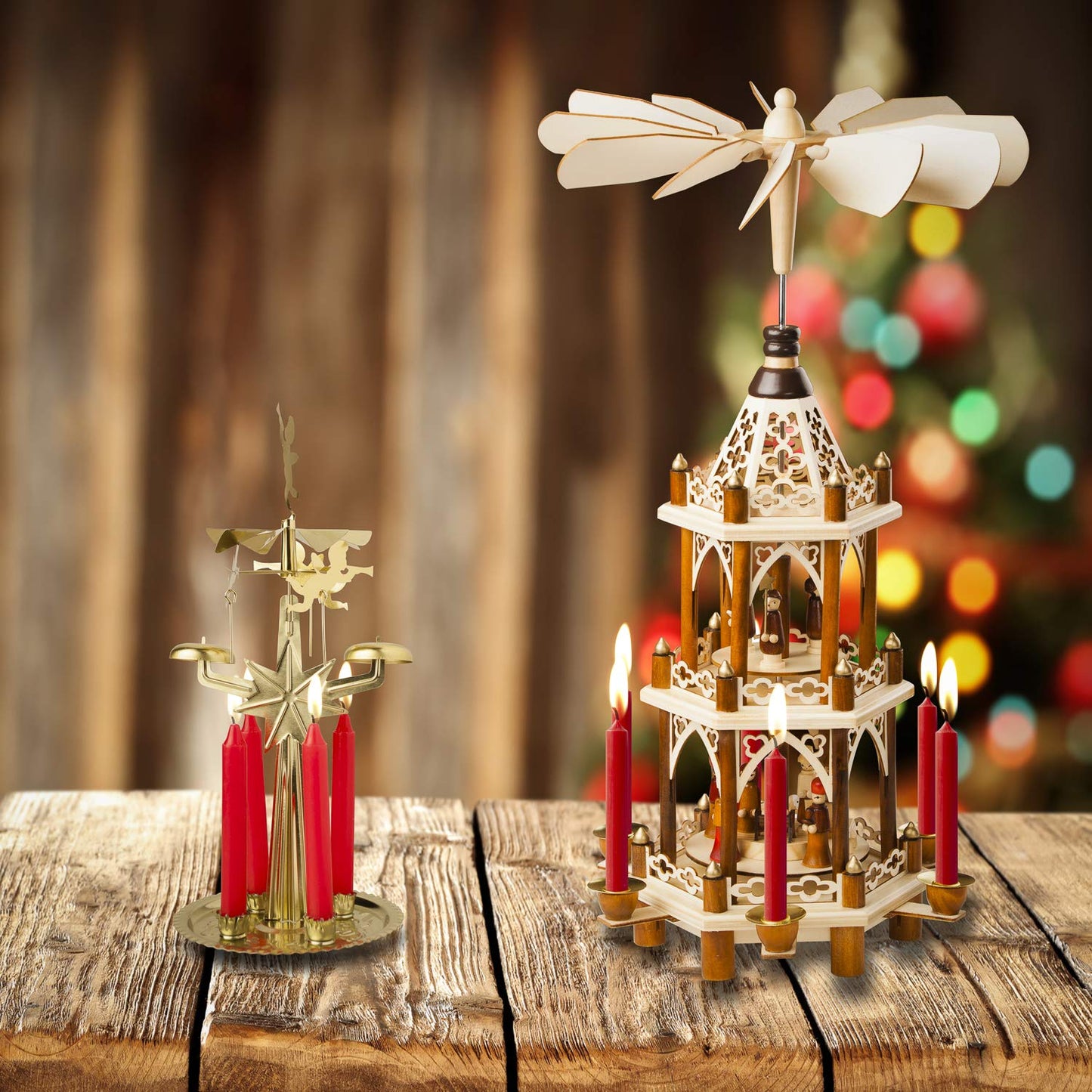 20pcs Candles for Christmas Tree - Decorations - Christmas Pyramids Carousel - 4 inch X 0.5 inch Diameter - 1.5 Hour Burn Time RED