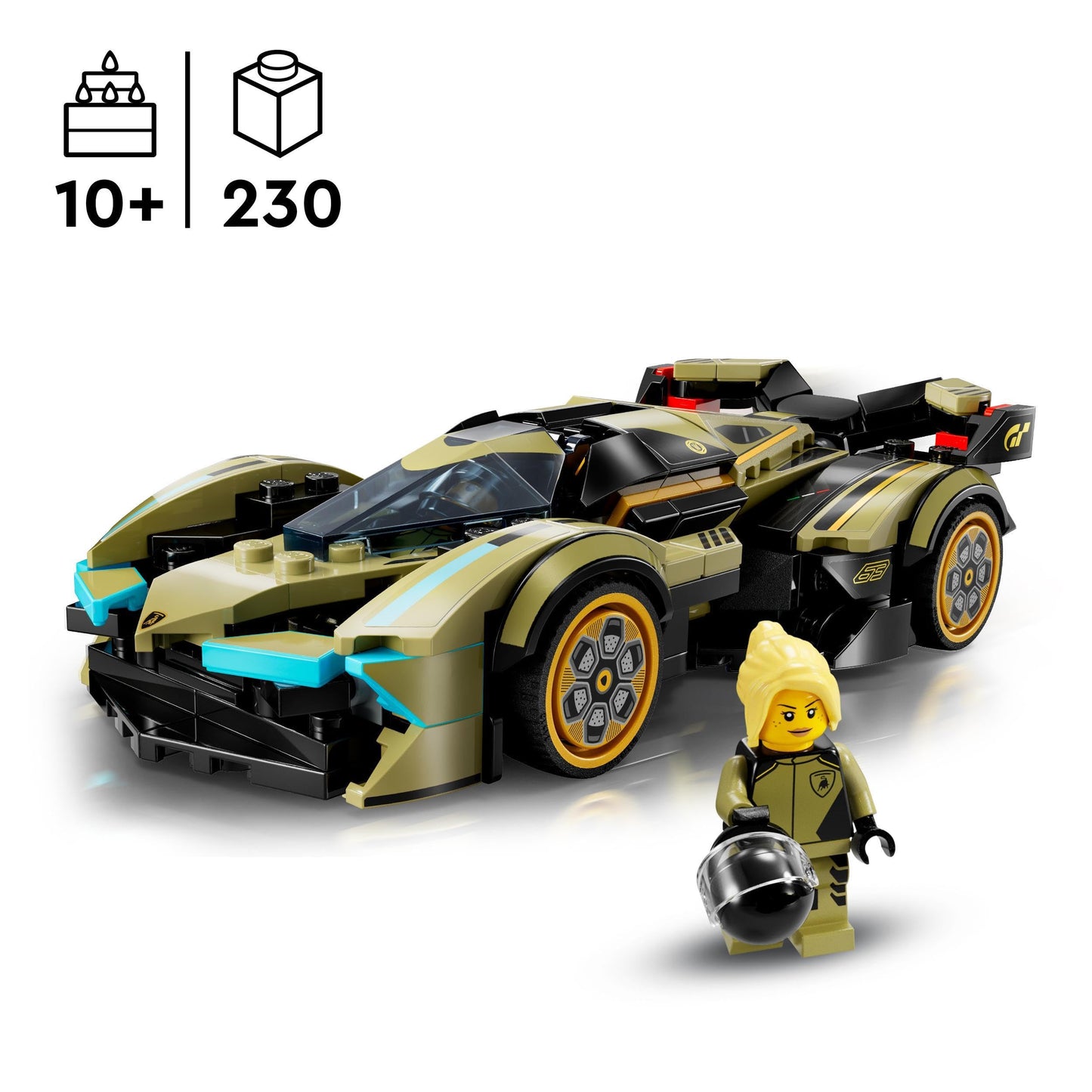 LEGO Speed Champions Lamborghini Lambo V12 Vision GT Super Car Toy for 10 Plus Year Old Boys & Girls, Buildable Vehicle Model Set, Kids' Bedroom Decoration, Birthday Gift Idea 76923