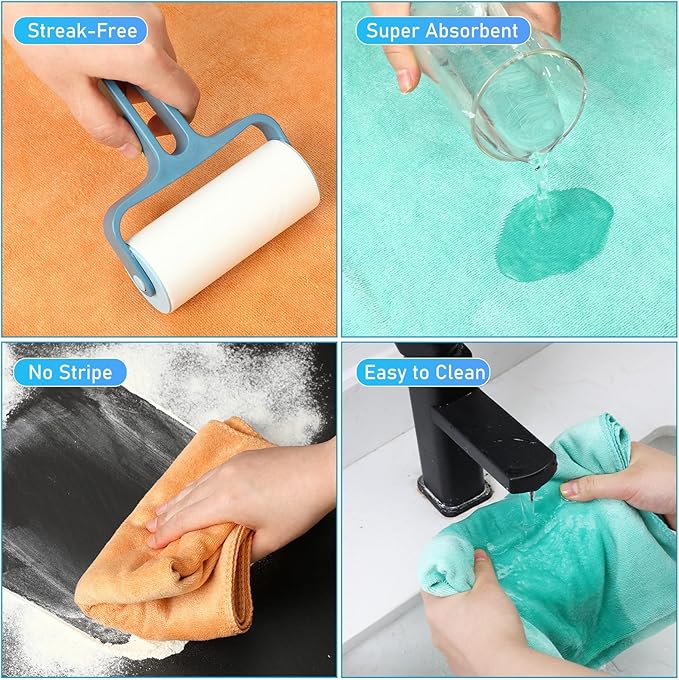Newwiee 3 Pcs Extra Large Microfiber Cleaning Cloth 30" x 20" Washable Reusable