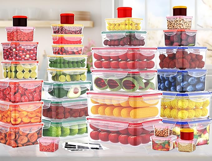 70 Pcs Large Food Storage Containers